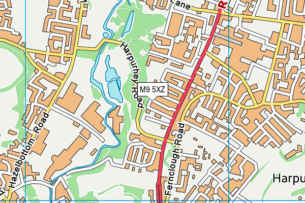M9 5XZ map - OS VectorMap District (Ordnance Survey)