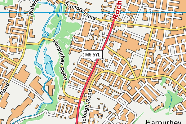 M9 5YL map - OS VectorMap District (Ordnance Survey)