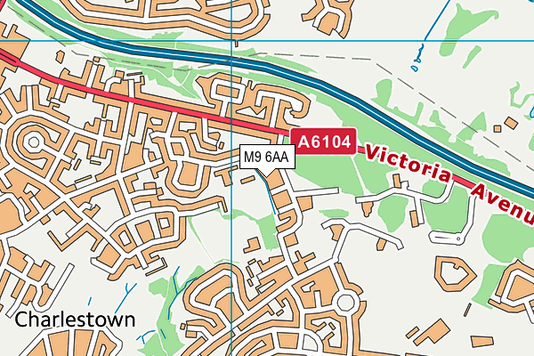 M9 6AA map - OS VectorMap District (Ordnance Survey)