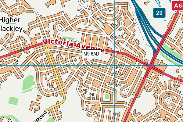 M9 6AD map - OS VectorMap District (Ordnance Survey)