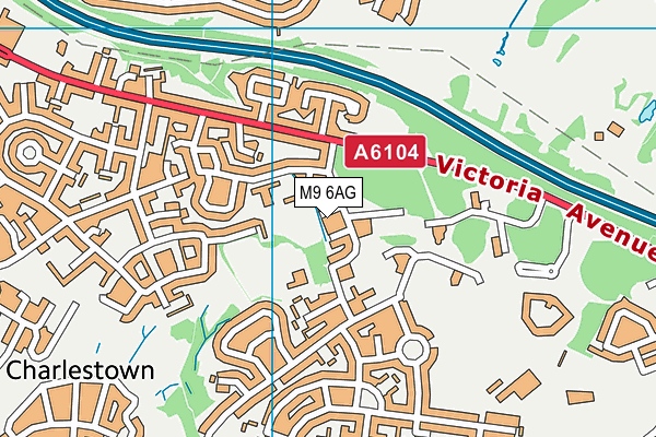 M9 6AG map - OS VectorMap District (Ordnance Survey)