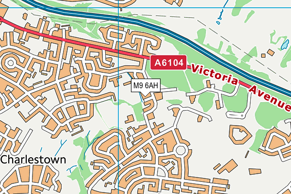 M9 6AH map - OS VectorMap District (Ordnance Survey)