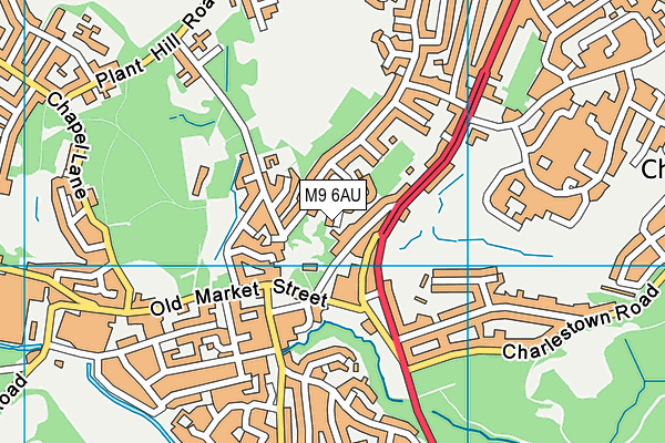 M9 6AU map - OS VectorMap District (Ordnance Survey)