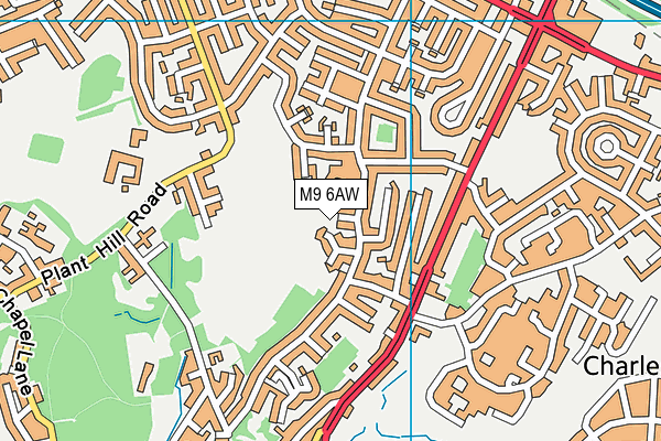 M9 6AW map - OS VectorMap District (Ordnance Survey)