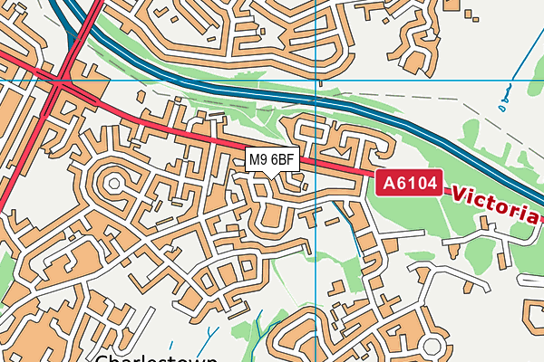 M9 6BF map - OS VectorMap District (Ordnance Survey)