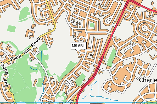 M9 6BL map - OS VectorMap District (Ordnance Survey)