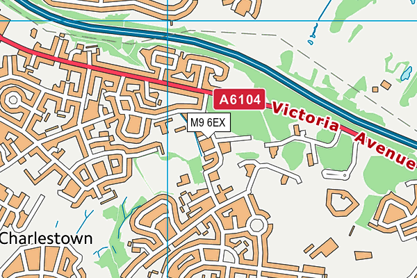 M9 6EX map - OS VectorMap District (Ordnance Survey)