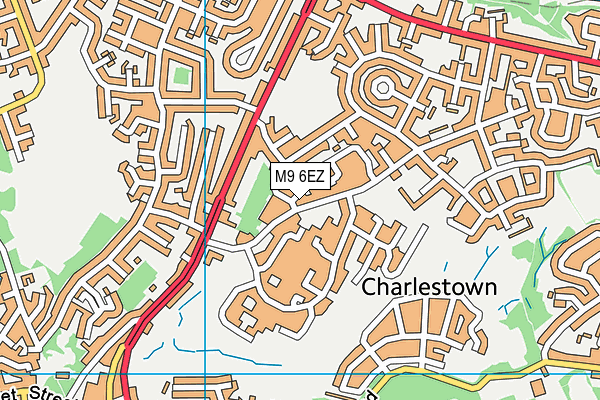 M9 6EZ map - OS VectorMap District (Ordnance Survey)