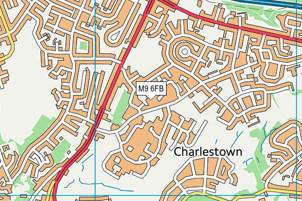 M9 6FB map - OS VectorMap District (Ordnance Survey)