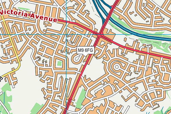 M9 6FG map - OS VectorMap District (Ordnance Survey)
