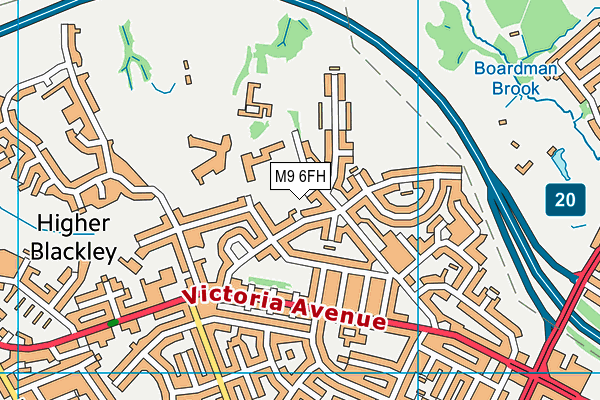 M9 6FH map - OS VectorMap District (Ordnance Survey)