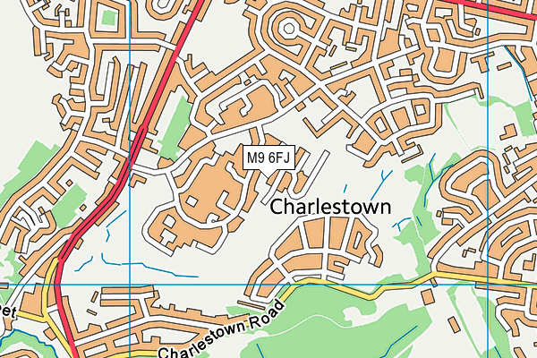 M9 6FJ map - OS VectorMap District (Ordnance Survey)