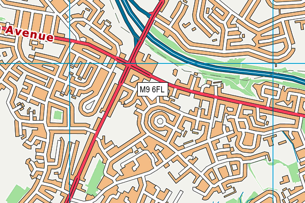 M9 6FL map - OS VectorMap District (Ordnance Survey)