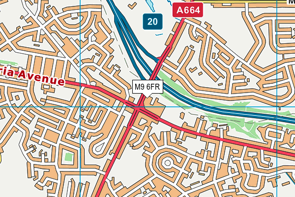 M9 6FR map - OS VectorMap District (Ordnance Survey)