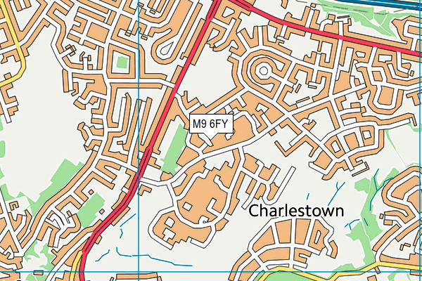 M9 6FY map - OS VectorMap District (Ordnance Survey)