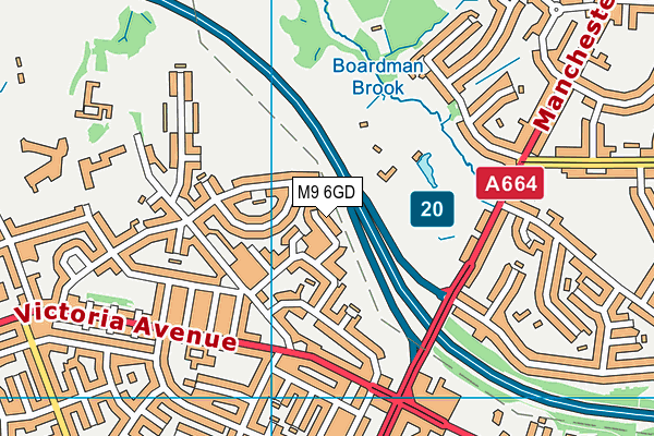 M9 6GD map - OS VectorMap District (Ordnance Survey)