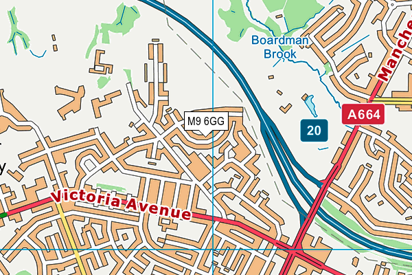 M9 6GG map - OS VectorMap District (Ordnance Survey)
