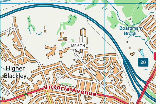 M9 6GN map - OS VectorMap District (Ordnance Survey)