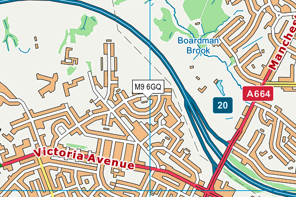M9 6GQ map - OS VectorMap District (Ordnance Survey)
