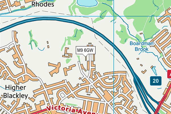M9 6GW map - OS VectorMap District (Ordnance Survey)