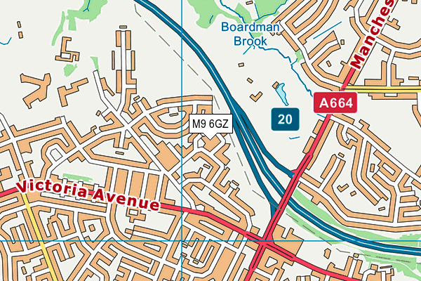 M9 6GZ map - OS VectorMap District (Ordnance Survey)