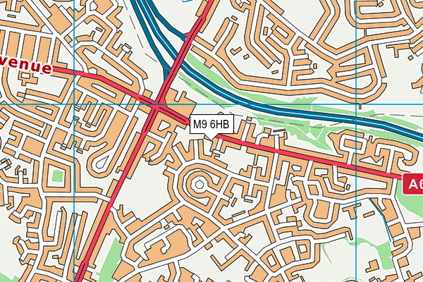 M9 6HB map - OS VectorMap District (Ordnance Survey)