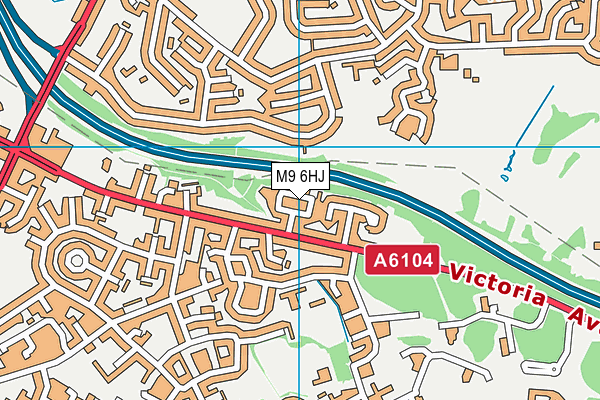 M9 6HJ map - OS VectorMap District (Ordnance Survey)