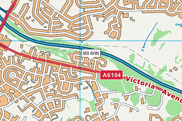 M9 6HN map - OS VectorMap District (Ordnance Survey)