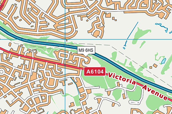 M9 6HS map - OS VectorMap District (Ordnance Survey)