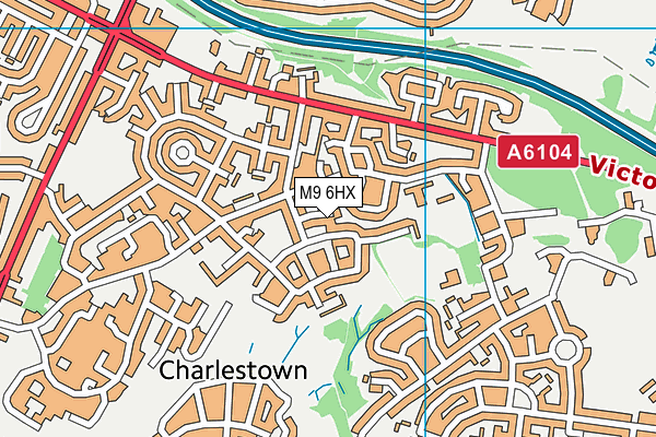 M9 6HX map - OS VectorMap District (Ordnance Survey)