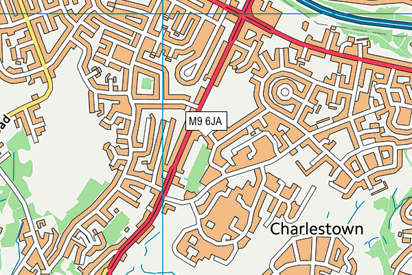 M9 6JA map - OS VectorMap District (Ordnance Survey)