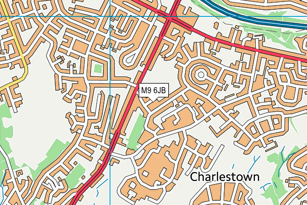 M9 6JB map - OS VectorMap District (Ordnance Survey)