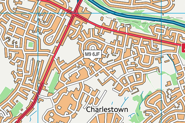 M9 6JF map - OS VectorMap District (Ordnance Survey)