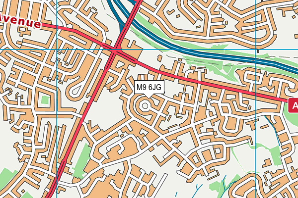 M9 6JG map - OS VectorMap District (Ordnance Survey)