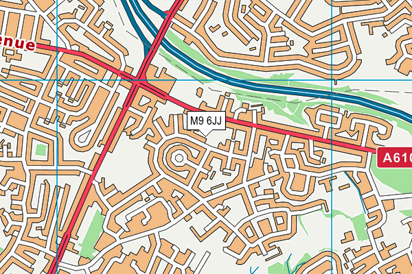 M9 6JJ map - OS VectorMap District (Ordnance Survey)