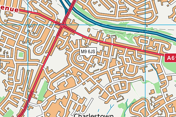 M9 6JS map - OS VectorMap District (Ordnance Survey)