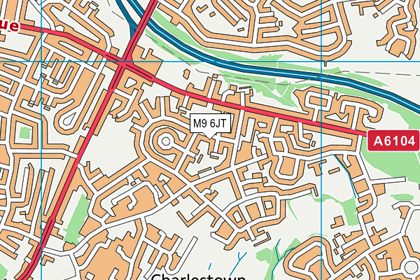 M9 6JT map - OS VectorMap District (Ordnance Survey)