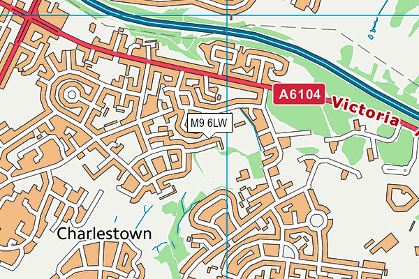 M9 6LW map - OS VectorMap District (Ordnance Survey)