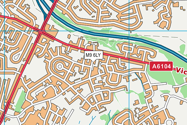 M9 6LY map - OS VectorMap District (Ordnance Survey)