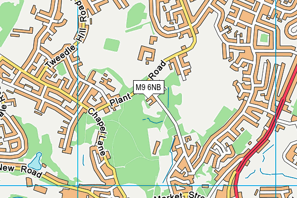 M9 6NB map - OS VectorMap District (Ordnance Survey)