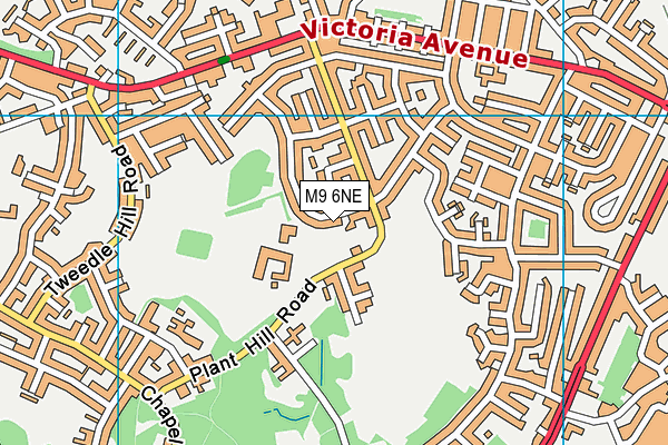 M9 6NE map - OS VectorMap District (Ordnance Survey)