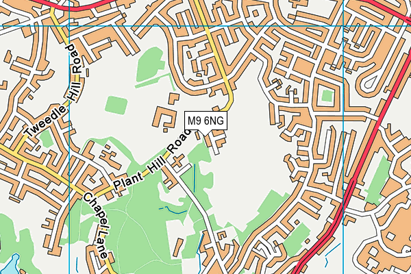 M9 6NG map - OS VectorMap District (Ordnance Survey)