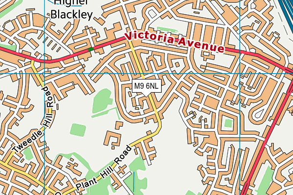 M9 6NL map - OS VectorMap District (Ordnance Survey)