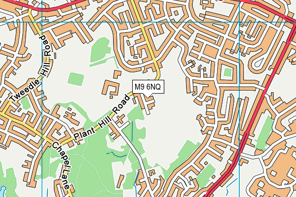 M9 6NQ map - OS VectorMap District (Ordnance Survey)