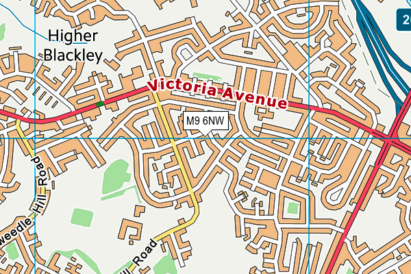 M9 6NW map - OS VectorMap District (Ordnance Survey)