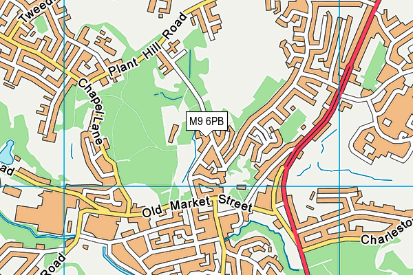 M9 6PB map - OS VectorMap District (Ordnance Survey)