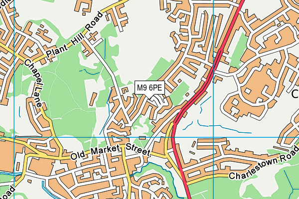 M9 6PE map - OS VectorMap District (Ordnance Survey)