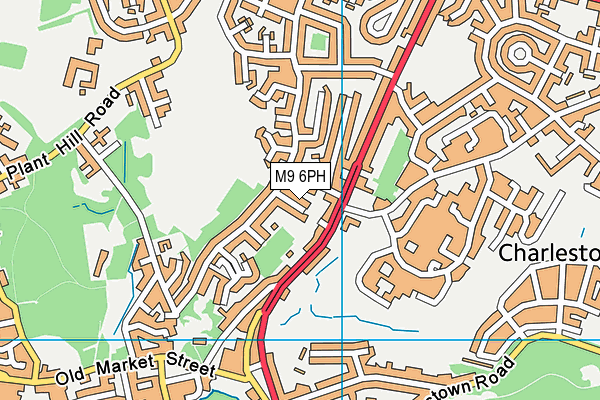 M9 6PH map - OS VectorMap District (Ordnance Survey)