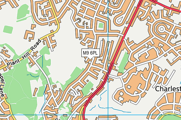 M9 6PL map - OS VectorMap District (Ordnance Survey)