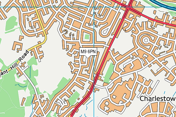M9 6PN map - OS VectorMap District (Ordnance Survey)